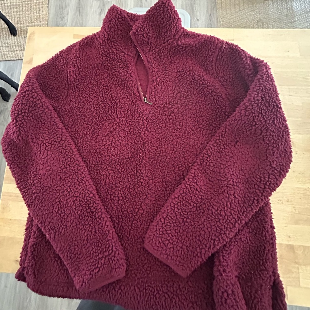 Burgundy Teddy Jacket